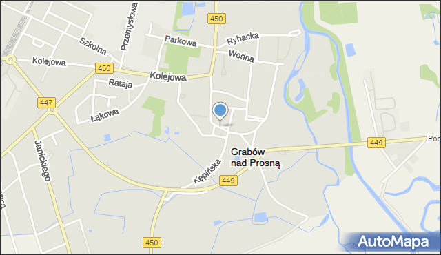 Grabów nad Prosną, Rynek Króla Władysława Jagiełły, mapa Grabów nad Prosną