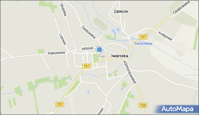 Iwaniska, Rynek, mapa Iwaniska