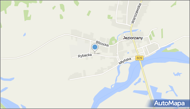 Jeziorzany powiat lubartowski, Rybacka, mapa Jeziorzany powiat lubartowski