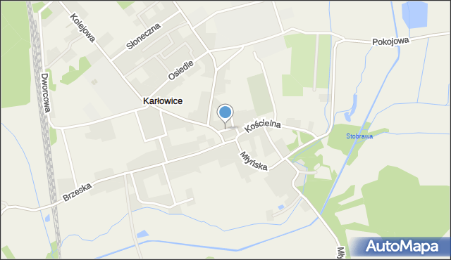 Karłowice gmina Popielów, Rynek, mapa Karłowice gmina Popielów