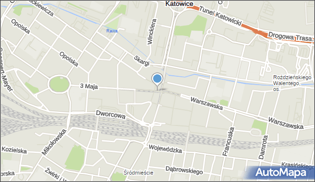 Katowice, Rynek, mapa Katowic