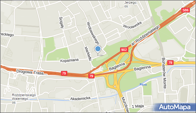 Katowice, Ryszarda, mapa Katowic