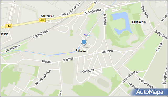 Kielce, Rybna, mapa Kielc