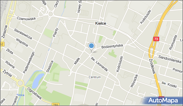 Kielce, Rynek, mapa Kielc