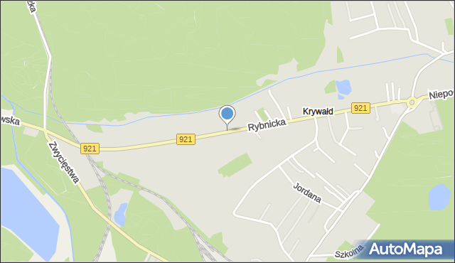 Knurów powiat gliwicki, Rybnicka, mapa Knurów powiat gliwicki