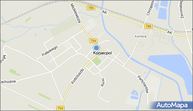 Koniecpol, Rynek, mapa Koniecpol