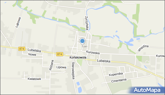 Końskowola, Rynek, mapa Końskowola