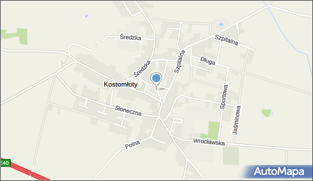 Kostomłoty powiat średzki, Rynek, mapa Kostomłoty powiat średzki