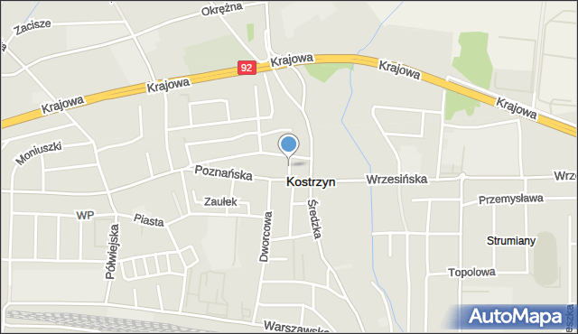Kostrzyn powiat poznański, Rynek, mapa Kostrzyn powiat poznański