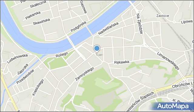 Kraków, Rynek Podgórski, mapa Krakowa