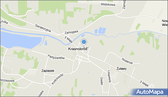 Krasnobród, Rynek, mapa Krasnobród