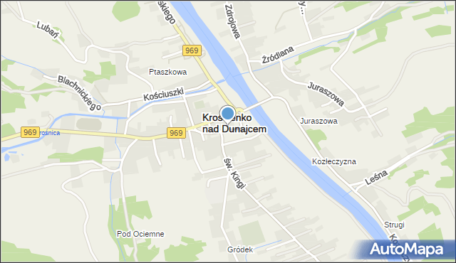 Krościenko nad Dunajcem, Rynek, mapa Krościenko nad Dunajcem