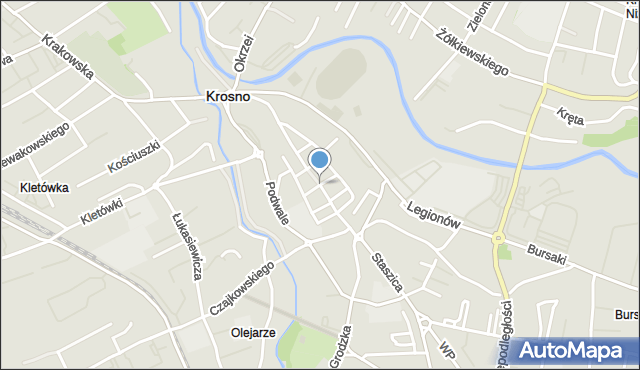 Krosno, Rynek, mapa Krosna