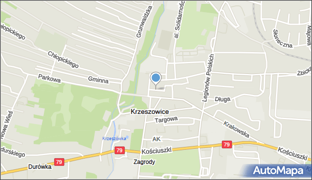 Krzeszowice, Rynek, mapa Krzeszowice