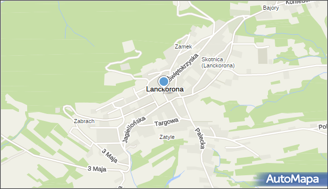 Lanckorona, Rynek, mapa Lanckorona