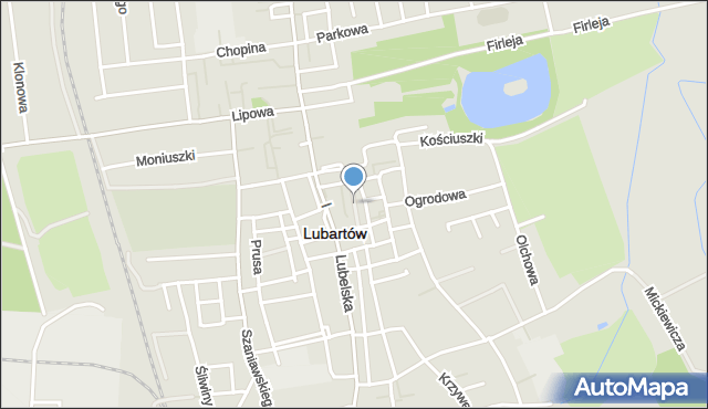 Lubartów, Rynek II, mapa Lubartów