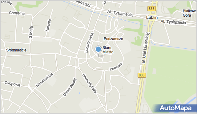Lublin, Rynek, mapa Lublina