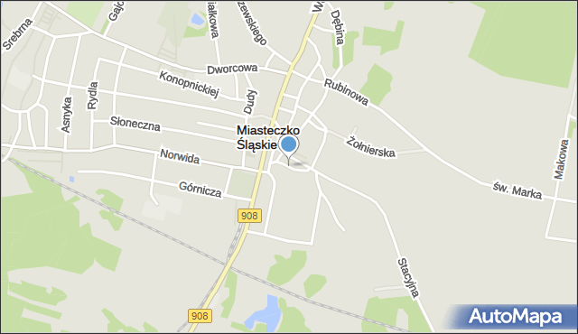 Miasteczko Śląskie, Rycerska, mapa Miasteczko Śląskie