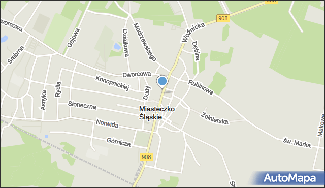 Miasteczko Śląskie, Rynek, mapa Miasteczko Śląskie