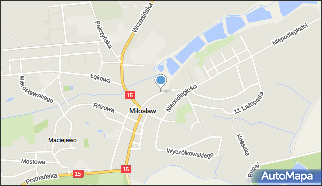 Miłosław powiat wrzesiński, Rybacka, mapa Miłosław powiat wrzesiński