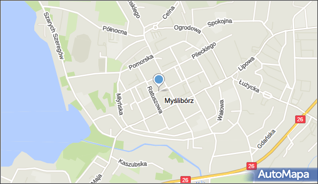 Myślibórz, Rynek Jana Pawła II, mapa Myślibórz