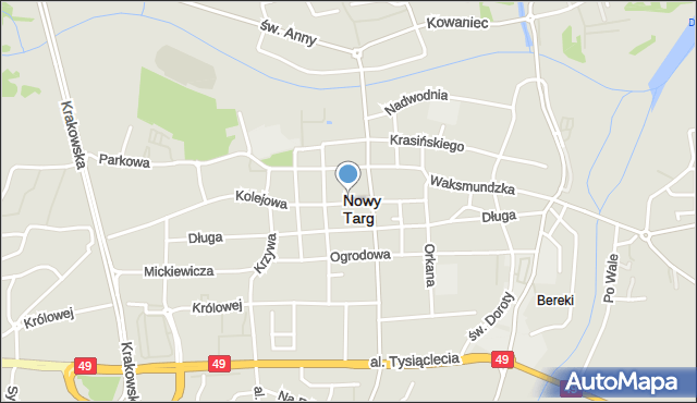 Nowy Targ, Rynek, mapa Nowego Targu