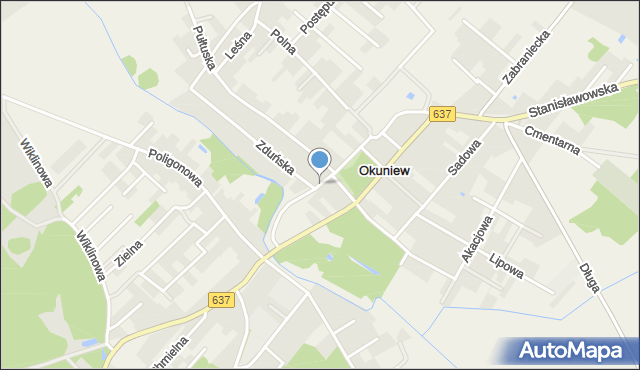 Okuniew, Rynek, mapa Okuniew