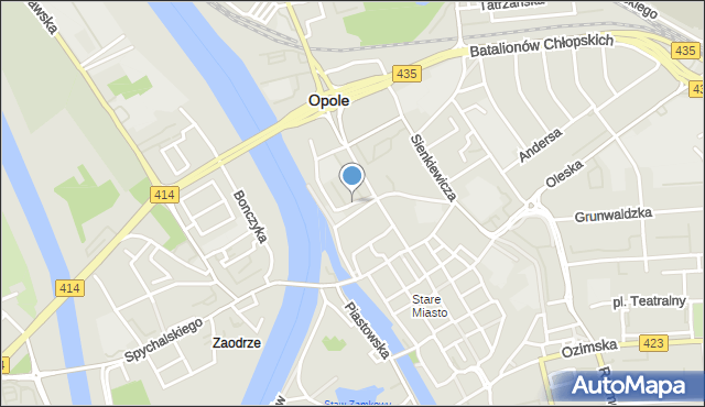 Opole, Rybacka, mapa Opola