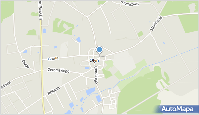 Otyń, Rynek, mapa Otyń