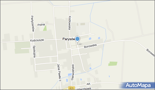 Parysów, Rynek, mapa Parysów