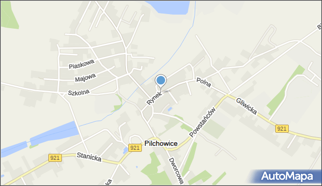 Pilchowice powiat gliwicki, Rynek, mapa Pilchowice powiat gliwicki