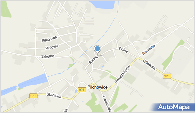 Pilchowice powiat gliwicki, Rynek, mapa Pilchowice powiat gliwicki