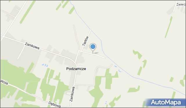 Podzamcze gmina Piekoszów, Rycerska, mapa Podzamcze gmina Piekoszów