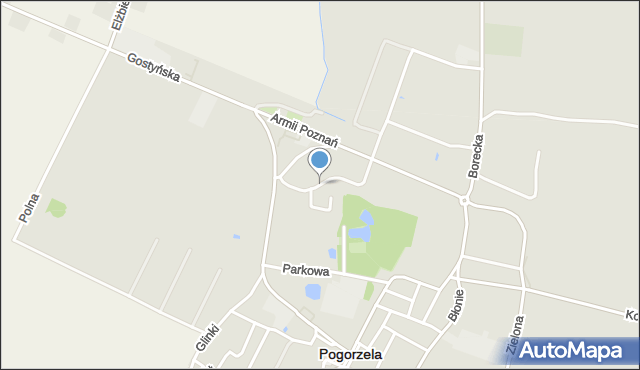 Pogorzela powiat gostyński, Rycerska, mapa Pogorzela powiat gostyński