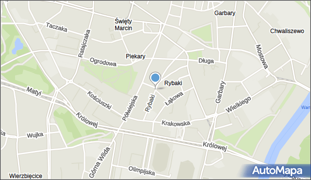 Poznań, Rybaki, mapa Poznania