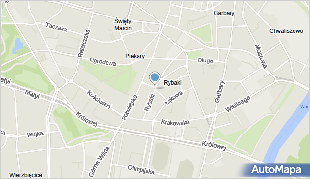 Poznań, Rybaki, mapa Poznania