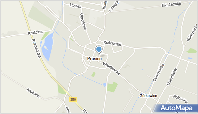 Prusice powiat trzebnicki, Rynek, mapa Prusice powiat trzebnicki