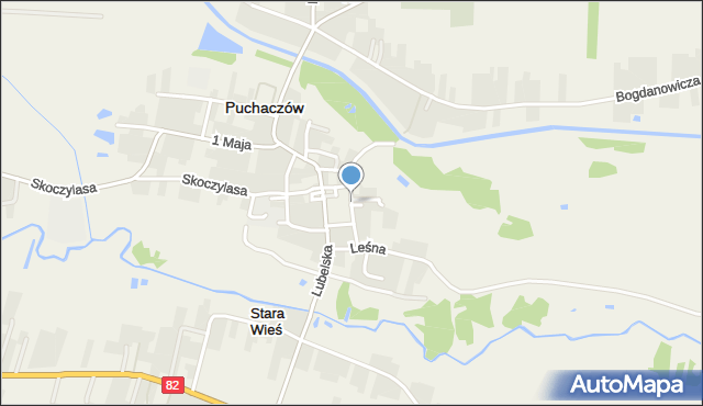 Puchaczów powiat łęczyński, Rynek, mapa Puchaczów powiat łęczyński