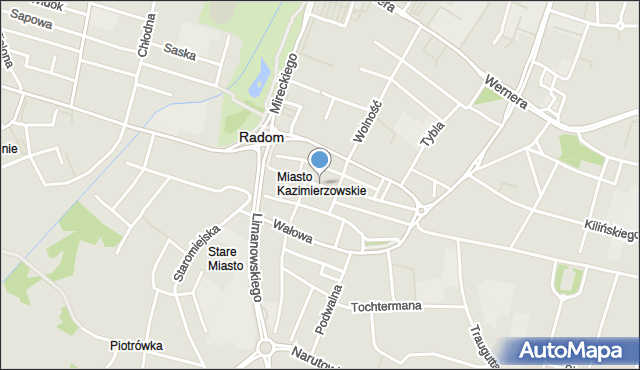 Radom, Rynek, mapa Radomia