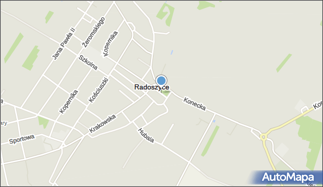 Radoszyce powiat konecki, Rynek, mapa Radoszyce powiat konecki