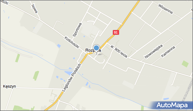 Rozprza powiat piotrkowski, Rynek Piastowski, mapa Rozprza powiat piotrkowski