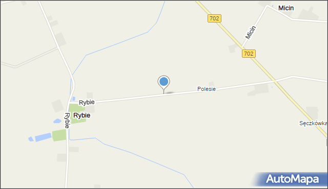 Rybie gmina Krzyżanów, Rybie, mapa Rybie gmina Krzyżanów