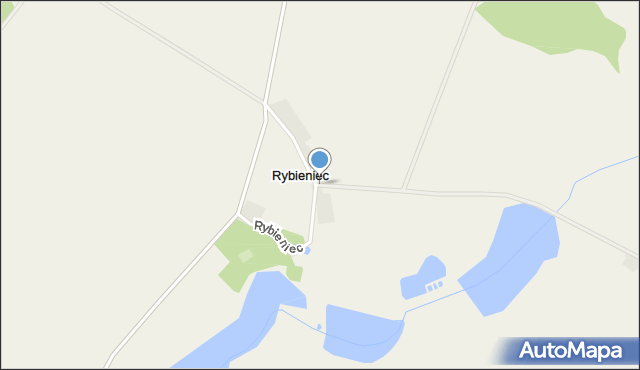 Rybieniec gmina Kiszkowo, Rybieniec, mapa Rybieniec gmina Kiszkowo