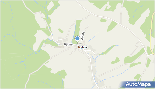 Rybne gmina Solina, Rybne, mapa Rybne gmina Solina