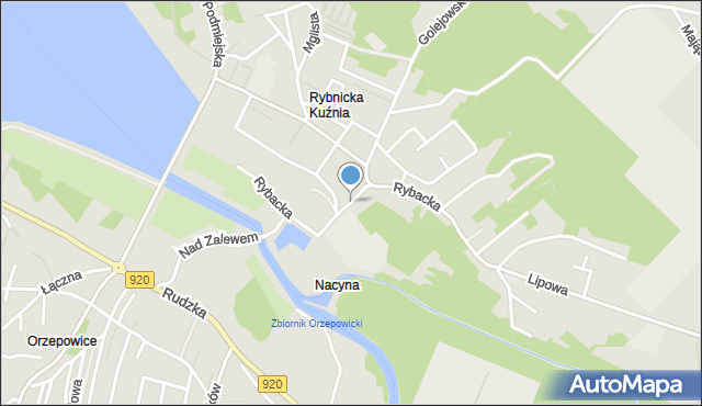 Rybnik, Rybacka, mapa Rybnika