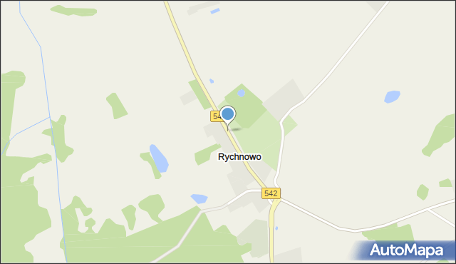 Rychnowo gmina Grunwald, Rychnowo, mapa Rychnowo gmina Grunwald