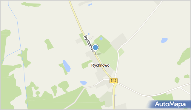 Rychnowo gmina Grunwald, Rychnowo, mapa Rychnowo gmina Grunwald