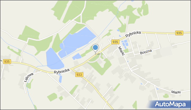 Rzuchów gmina Kornowac, Rybnicka, mapa Rzuchów gmina Kornowac