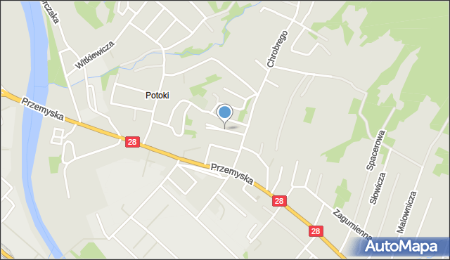 Sanok, Rycerska, mapa Sanok