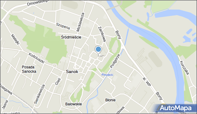 Sanok, Rynek, mapa Sanok